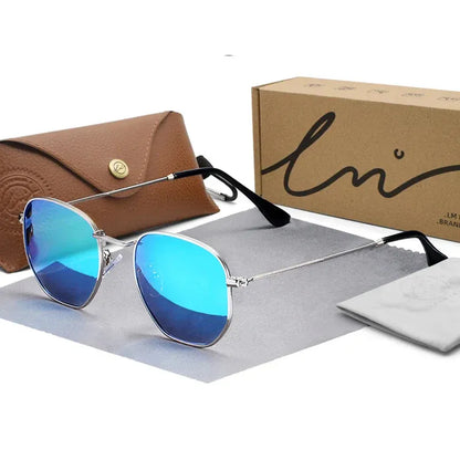 Huxley Polarized Hexagon Sunglasses – Marine