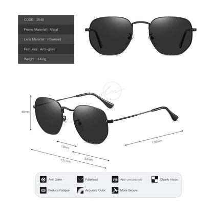 Huxley Polarized Hexagon Sunglasses – Marine