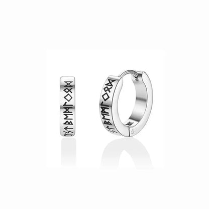 Rune Stainless Hoop Earrings