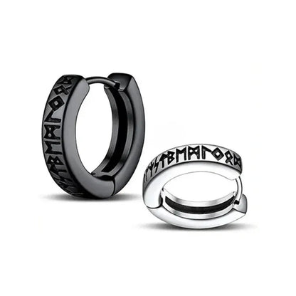 Rune Stainless Hoop Earrings
