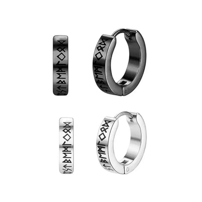 Rune Stainless Hoop Earrings