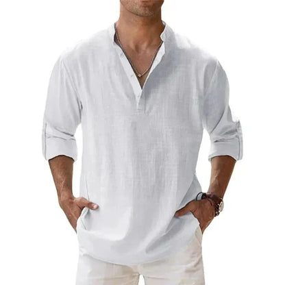 Hamptons Linen Henley Shirt